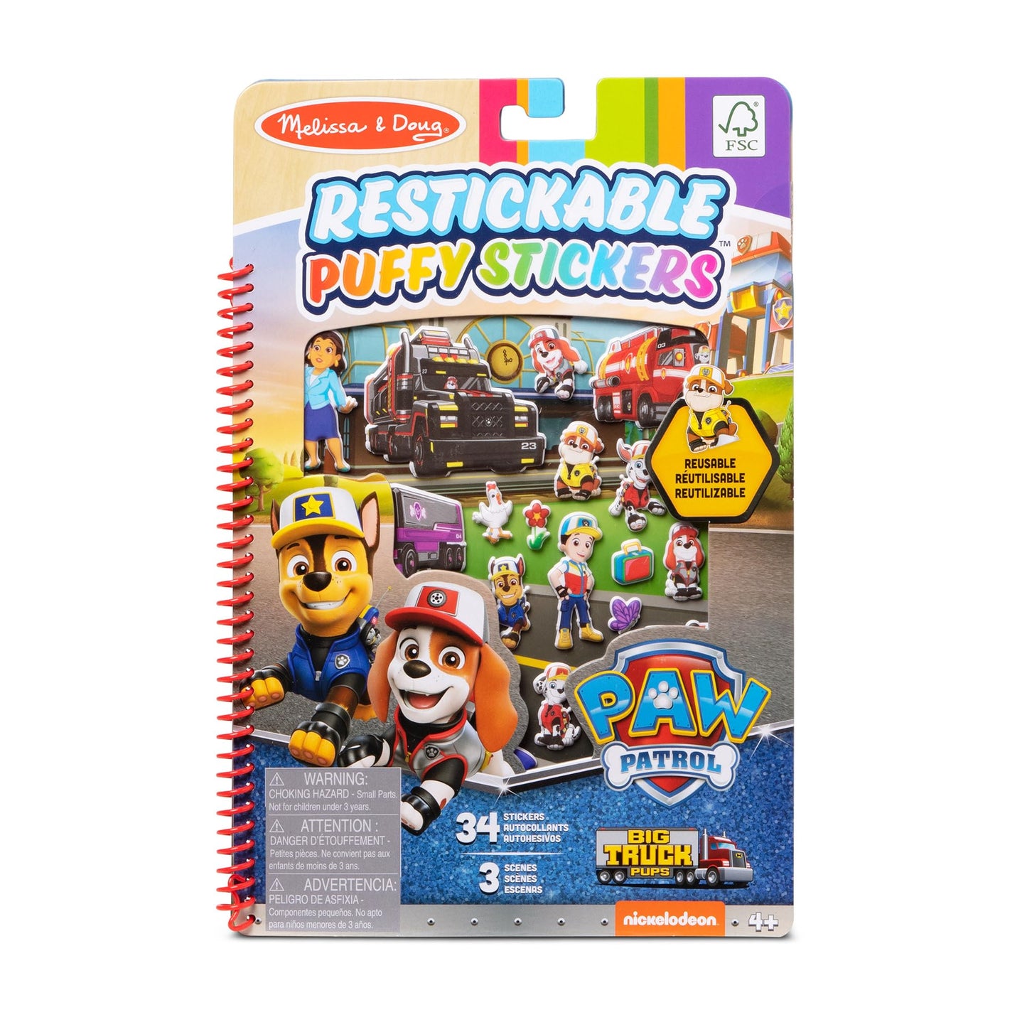 Melissa & Doug Restickable Puffy Paw Patrol Stickers