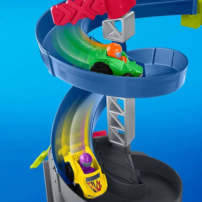 Fisher Price Hot Wheels Little People Spiral Stunt Speedway