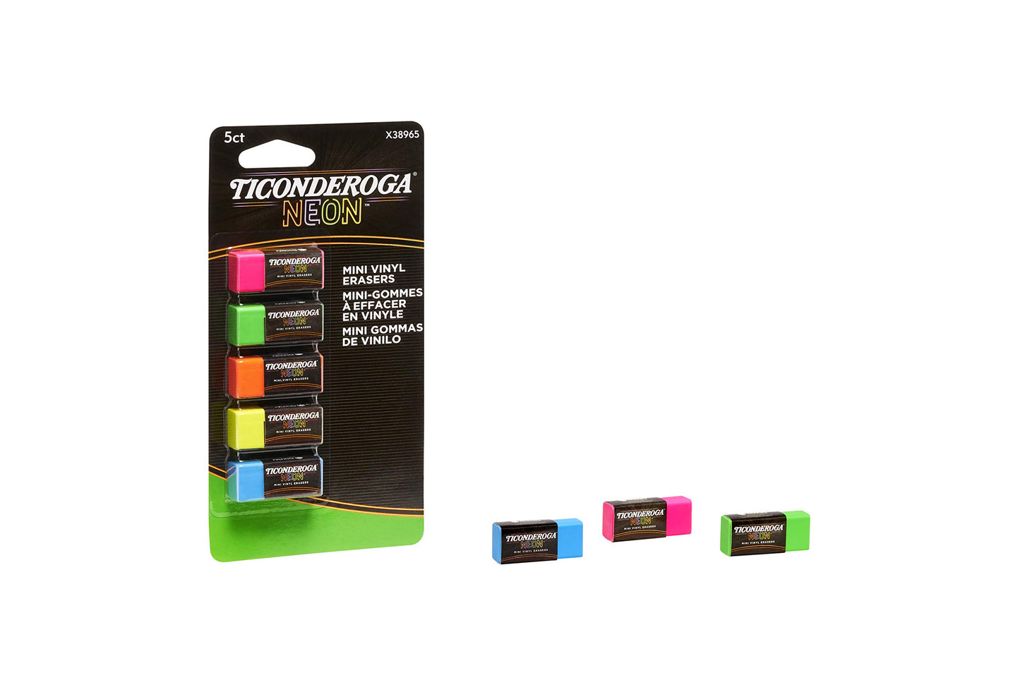 Ticonderoga Mini Neon Erasers