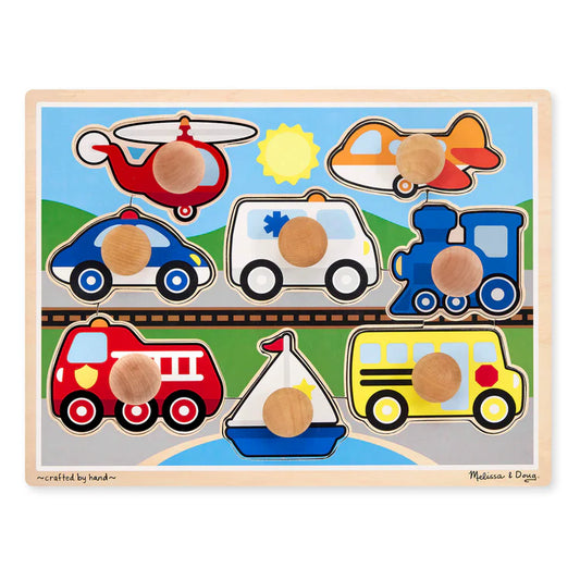 Melissa & Doug Deluxe Jumbo Knob Puzzle Vehicles