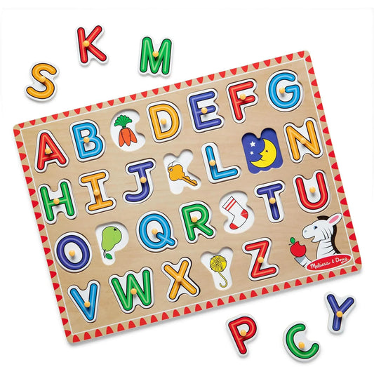 Melissa & Doug Peg Puzzle Lift & See Alphabet