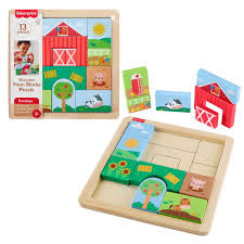 FisherPrice Wooden Farm Blocks Puzzle