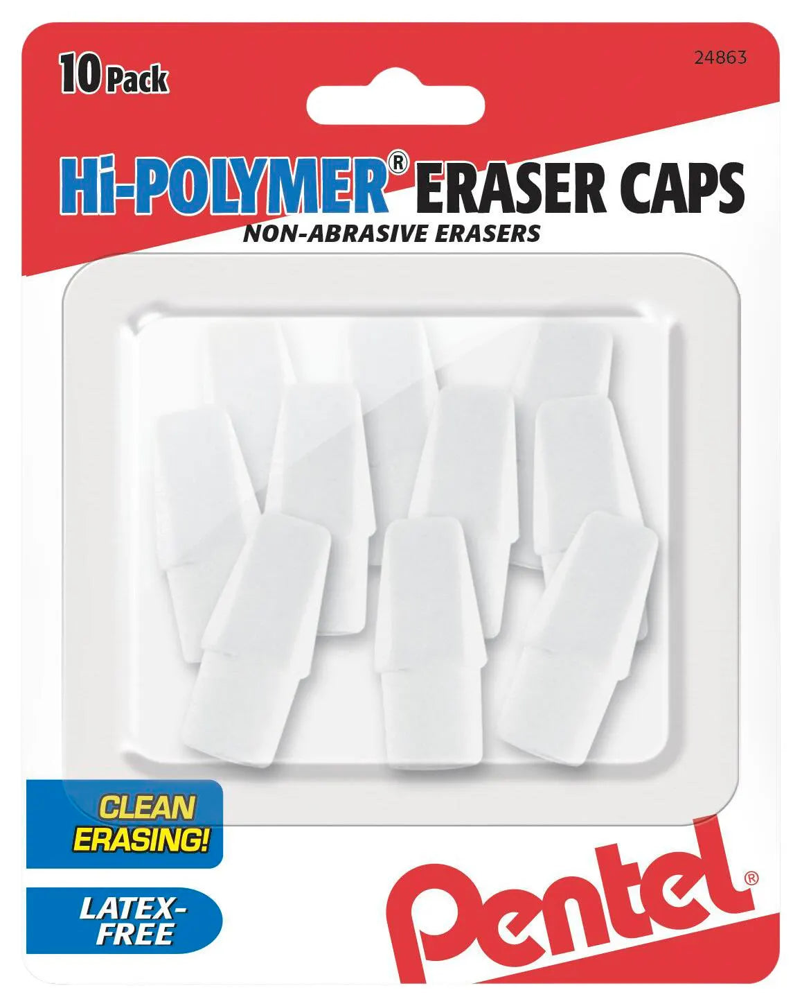 Pentel HI-Polymer Eraser Caps 10Pack