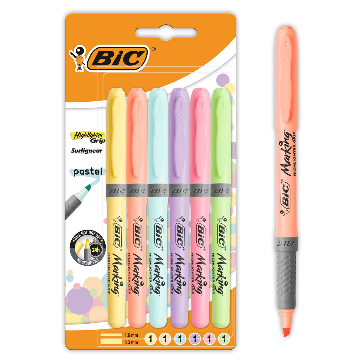 BiC Pastel Highlighters 6 Pack