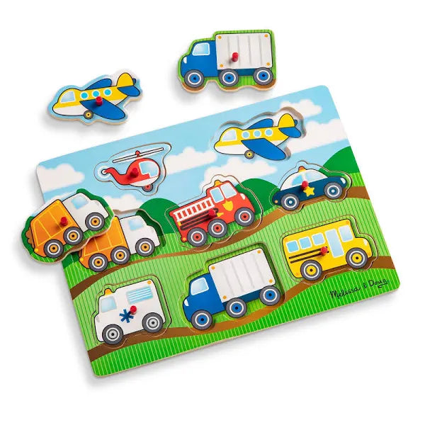 Vehicles Wooden Peg Puzzle