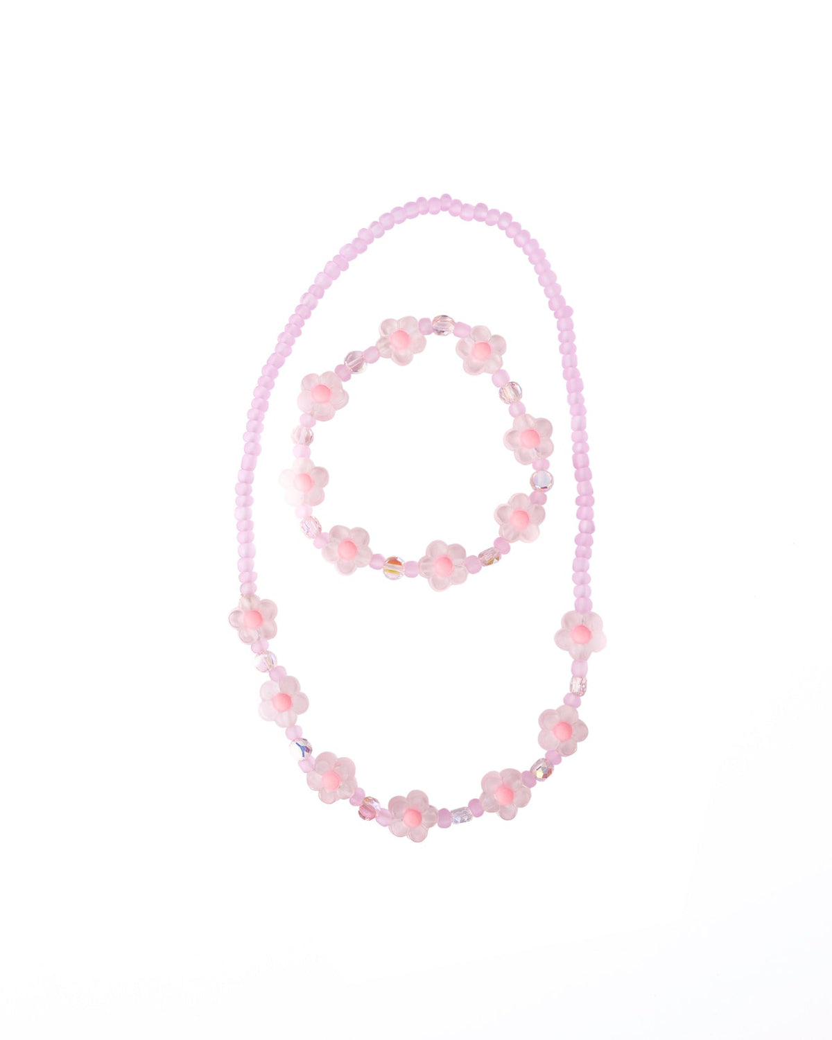 Great Pretenders Pink Crystal Blooms Necklace &Bracelet Set