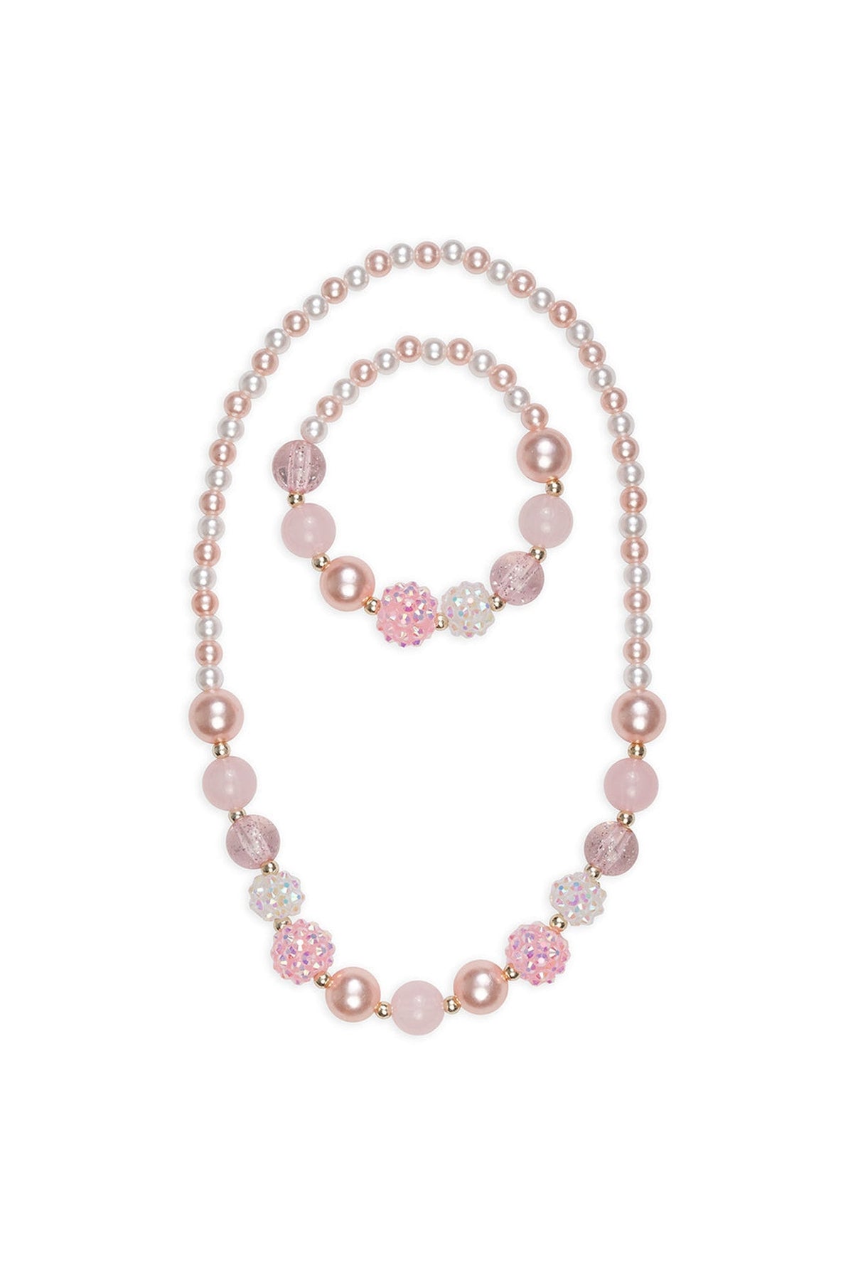 Great Pretenders Pinky Pearl Necklace &Bracelet Set