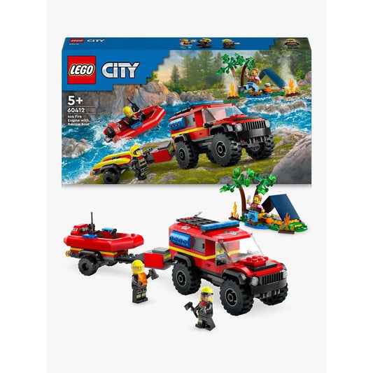 LEGO 60412 City 4x4 Fire Truck With Rescue Boat