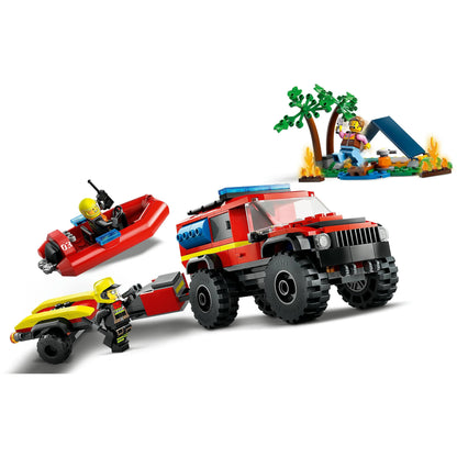 LEGO 60412 City 4x4 Fire Truck With Rescue Boat