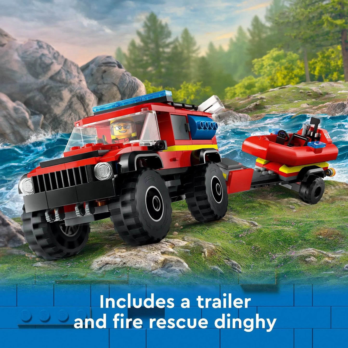 LEGO 60412 City 4x4 Fire Truck With Rescue Boat