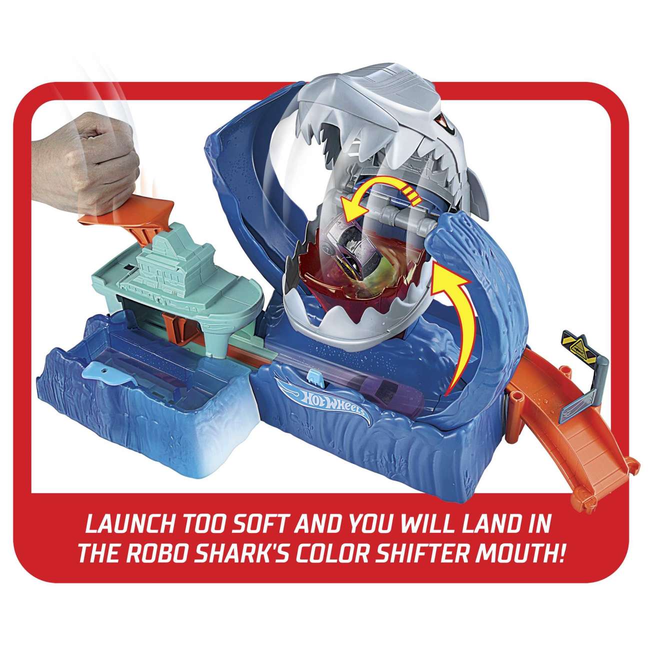 Hot Wheels City Color Changing Robot Shark Playset