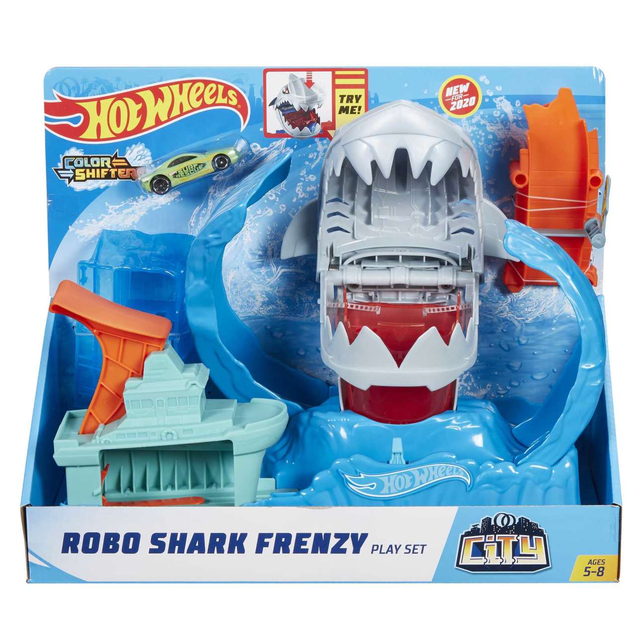 Hot Wheels City Color Changing Robot Shark Playset