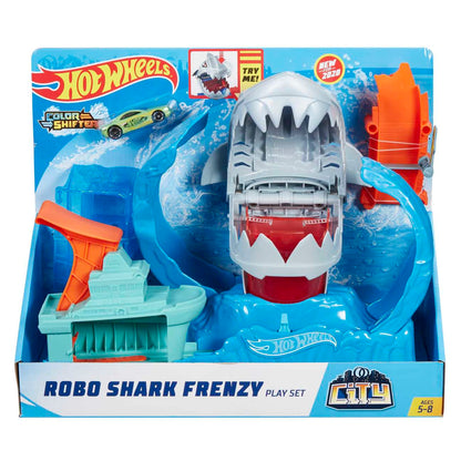 Hot Wheels City Color Changing Robot Shark Playset