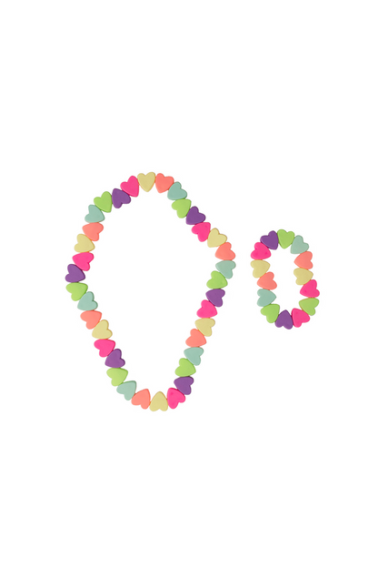 Great Pretenders Sweet Tart Heart Necklace & Bracelet Set