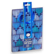 Set of four Chanukah Gift Bags with Foil Accents