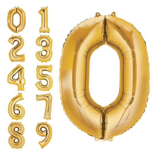 Trico Gold Mylar Number Balloons