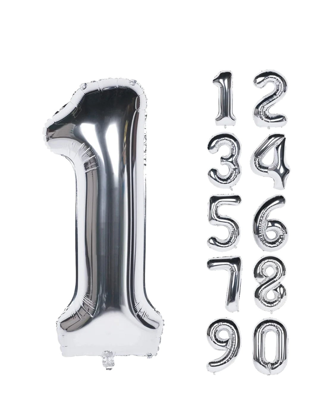 Trico Silver Mylar Number Balloon