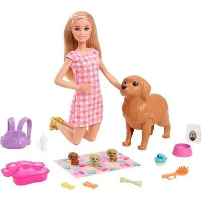 Barbie Doll New Born Pups Playset