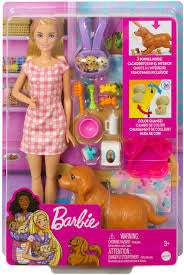 Barbie Doll New Born Pups Playset