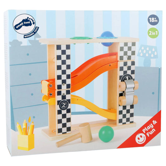 Small Foot Rally Hammering Marble Run