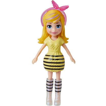 Polly Pocket Fashion Pack With 3 Inch Doll & 18 Accessories, Puppy & Flower-Themed Travel Toy