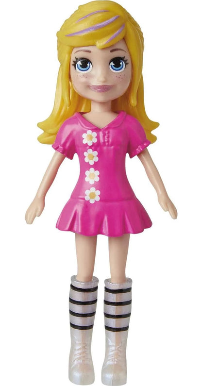 Polly Pocket Fashion Pack With 3 Inch Doll & 18 Accessories, Puppy & Flower-Themed Travel Toy