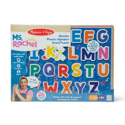 Melissa & Doug Ms.Rachel Wooden Phonics Alphabet Sound Puzzle