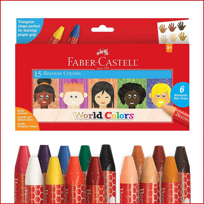 World Colors 15 Beeswax Crayons