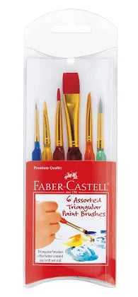 Faber-Castell 6 Assorted Triangular Paint Brushes