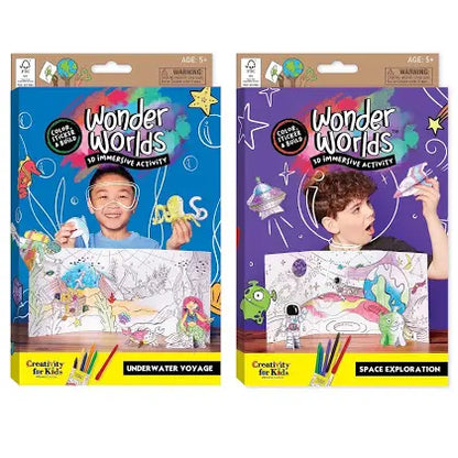 Creativity For Kids Wonder Worlds 3D Coloring Craft Kit