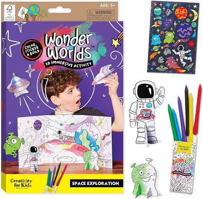 Creativity For Kids Wonder Worlds 3D Coloring Craft Kit