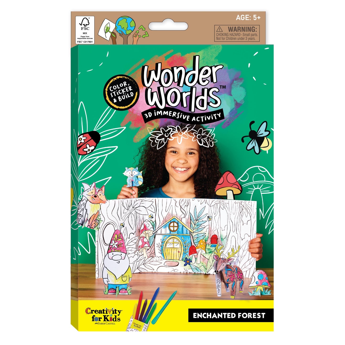 Creativity For Kids Wonder Worlds 3D Coloring Craft Kit