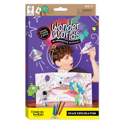 Creativity For Kids Wonder Worlds 3D Coloring Craft Kit