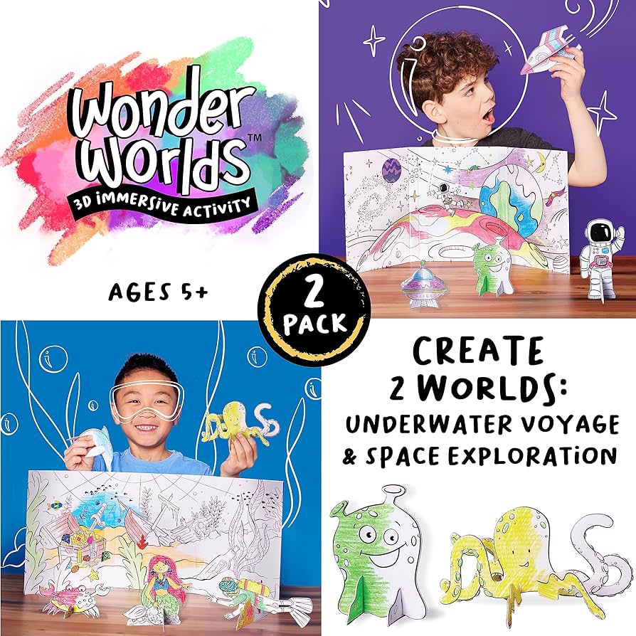 Creativity For Kids Wonder Worlds 3D Coloring Craft Kit