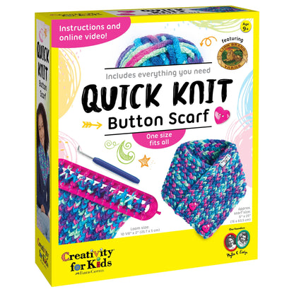 Creativity For Kids Quick Knit Button Scarf Kit