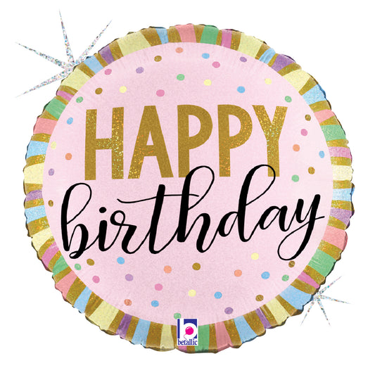 18" Pastel Birthday Stripes