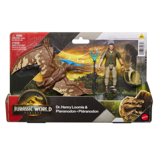 Jurassic World Rebirth Dr Henry Loomis and Pterandodon figure