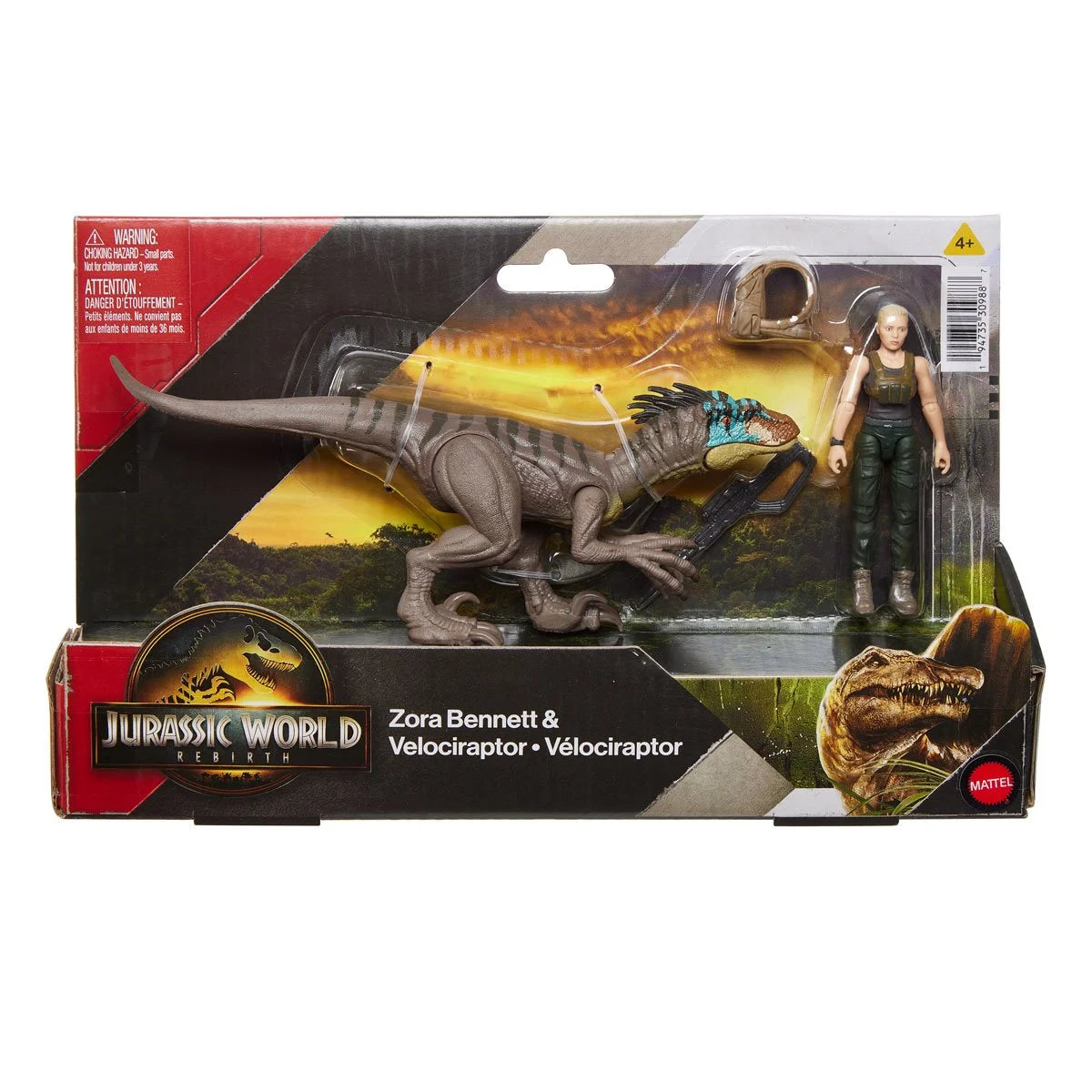 Jurassic World Rebirth Zora Bennett and Velociraptor Figure