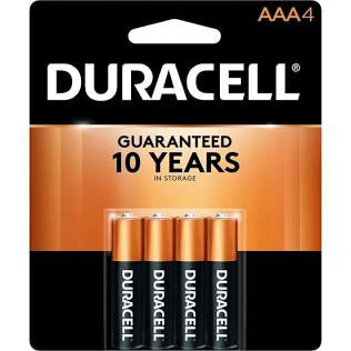 Duracell AAA batteries 4 pack