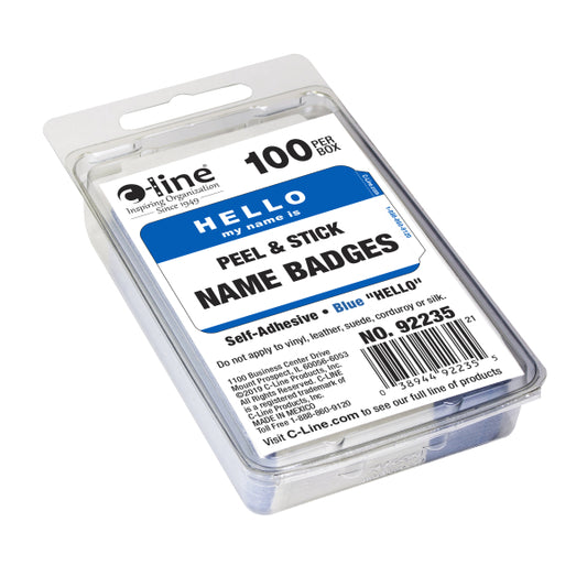 Peel and stick name badges