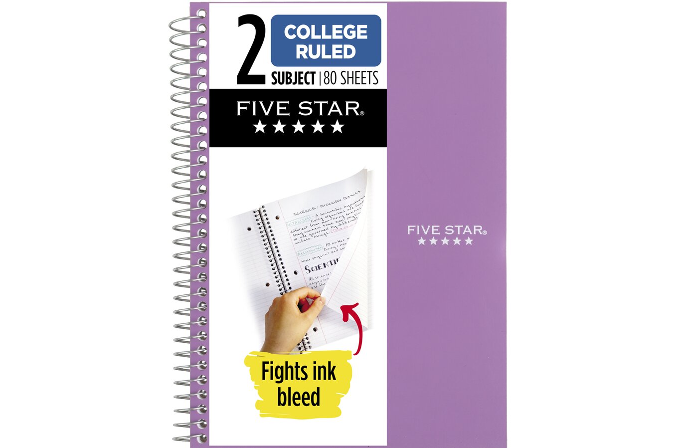 Five Star 2 Subject College Ruled Notebook