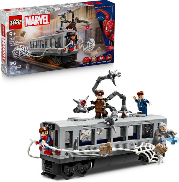 LEGO Marvel Spider-Man vs Doc Ock subway train scene