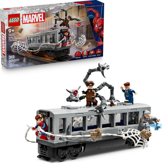 LEGO Marvel Spider-Man vs Doc Ock subway train scene