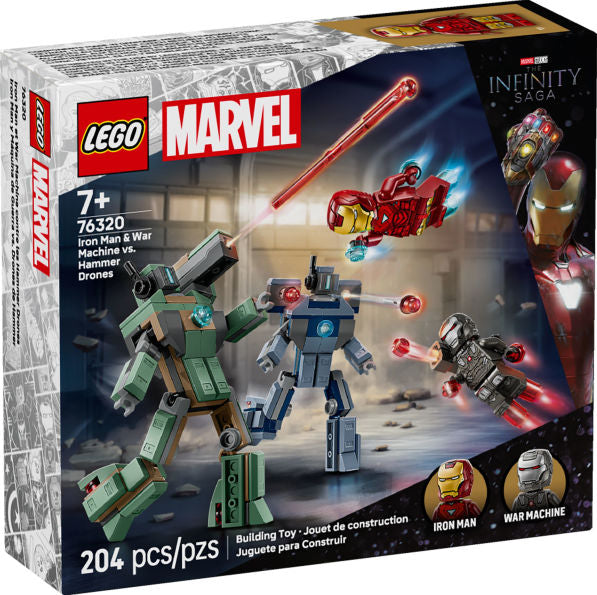 LEGO Marvel Iron Man and War Machine VS Hammer Drones