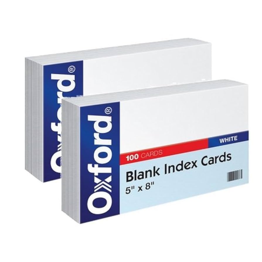 Oxford 100 Blank Index Cards