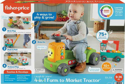 Fisher-Price Laugh and Learn 4-in-1 Farm to Market Tractor