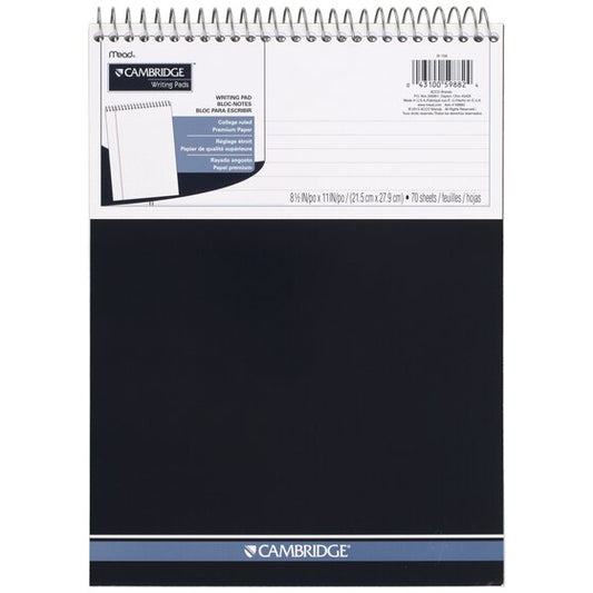 Cambridge Topbound Stiff-Back College Ruled Notebook