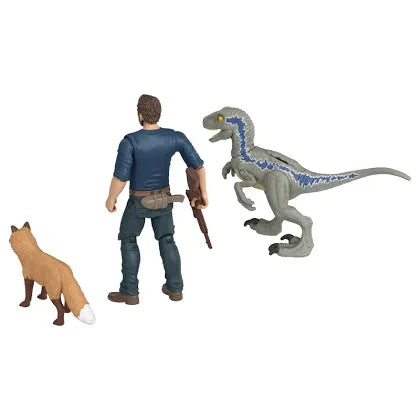 Jurassic World Dominion Human & Dino Pack Owen & Velociraptor Beta & Accessories