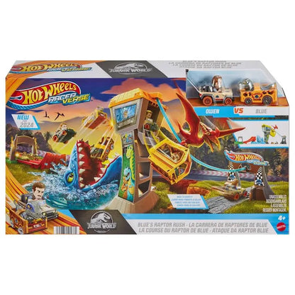 Hot Wheels RacerVerse Jurassic World Blue's Raptor Rush Track Set