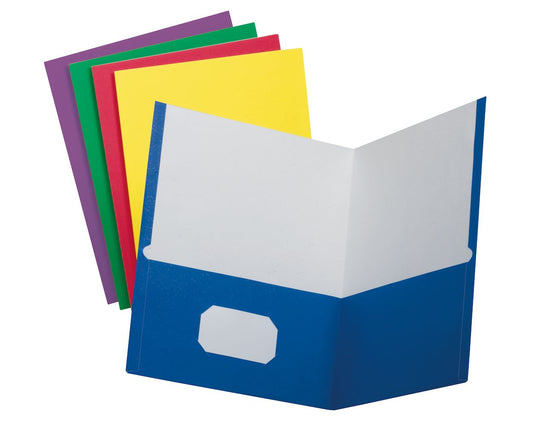 Oxford Two-Pocket Folders No Fasteners